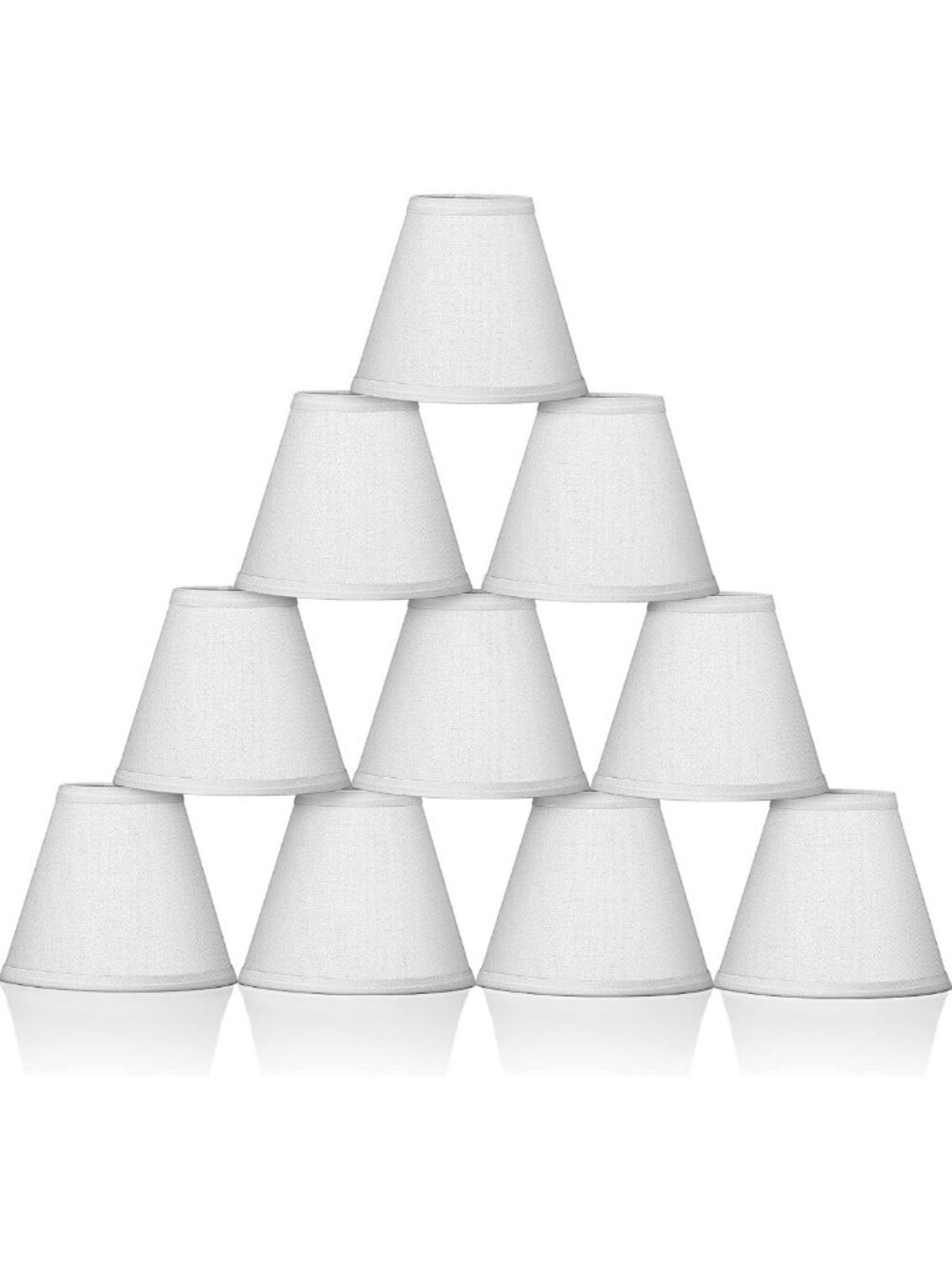 10 Pack Rustic Beige Fabric Lamp Shades - Clip-On, 3"x6"x5", Perfect for Table